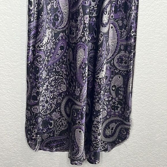 NWT Nili Lotan SHORT CAMI DRESS PURPLE PAISLEY PRINT Large Silk - Picture 5 of 16